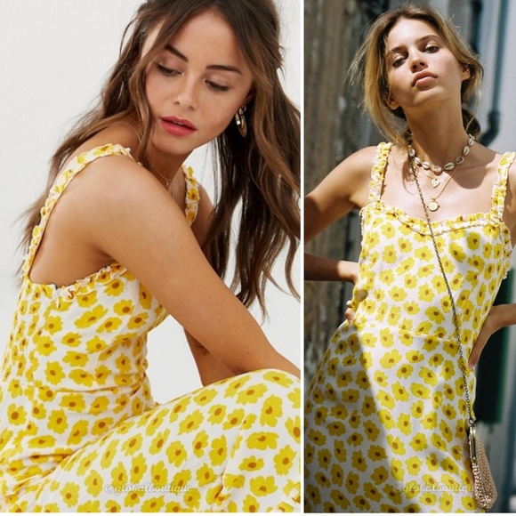 faithfull sunflower midi dress